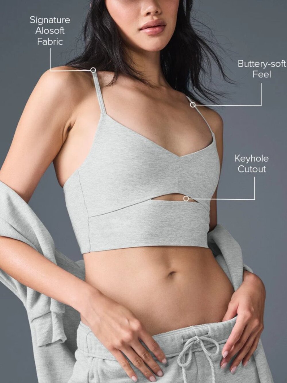 Alo Yoga Highlight Bra Light Grey size small
